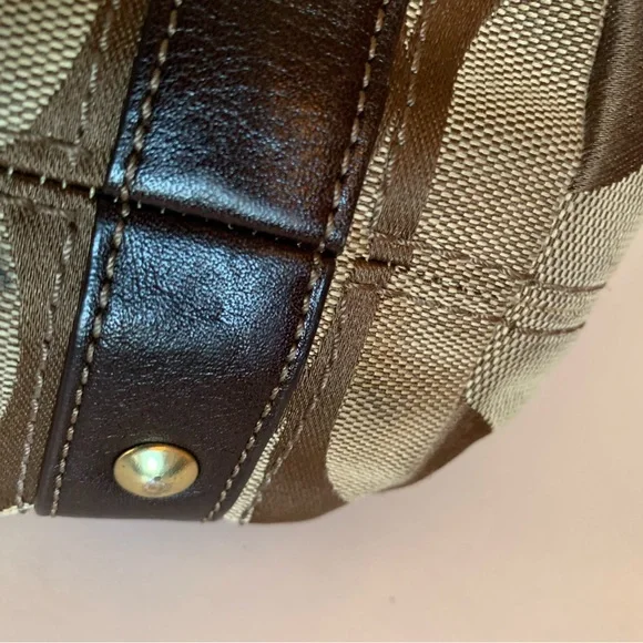 Coach Brown Shoulder Bag with Monogram Pattern - Picture 8 of 15